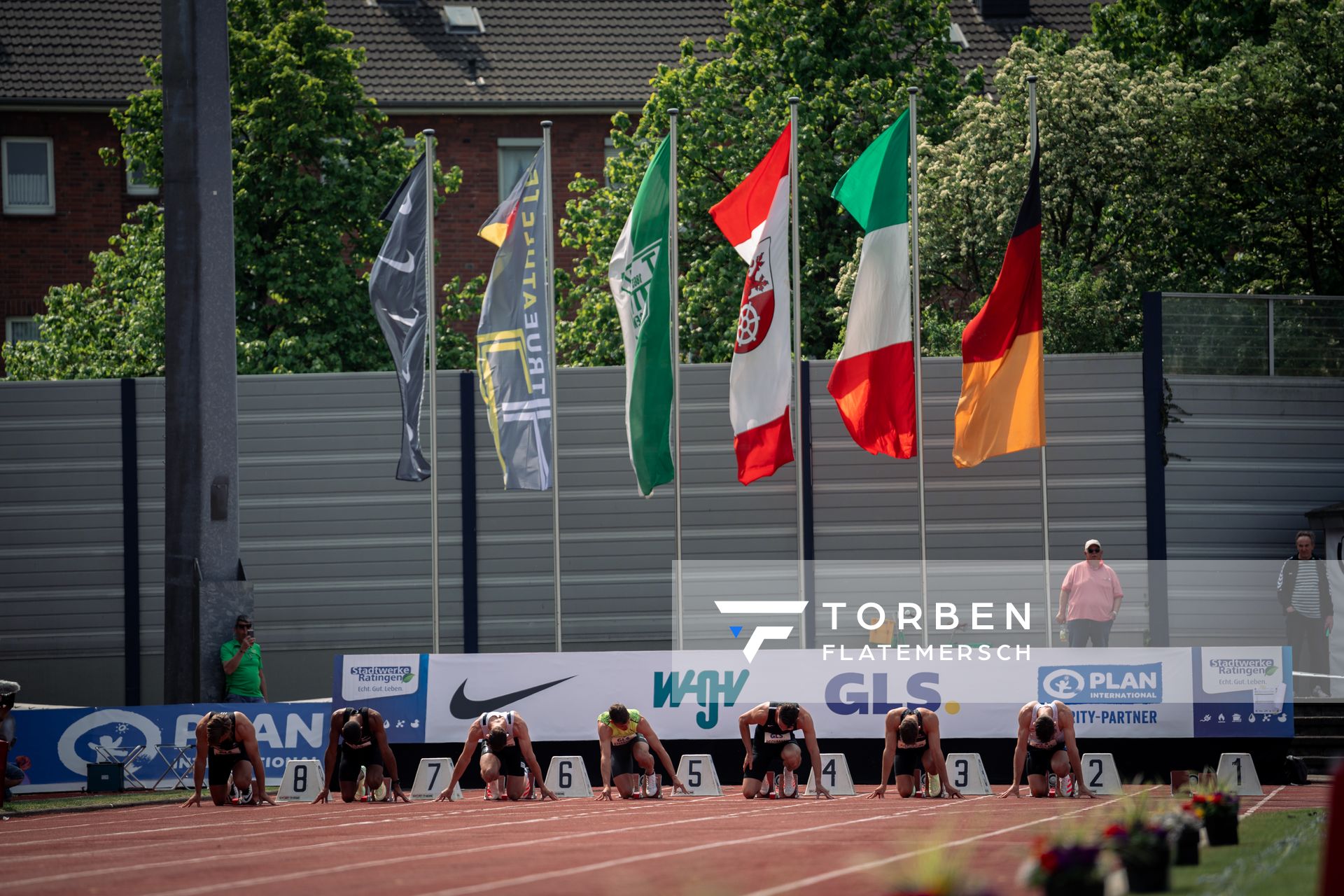 Mathias Brugger (SSV Ulm 1846), Malik Diakité (Hannover 96), Kai Kazmirek (LG Rhein-Wied), Simon Ehammer (SUI), Andreas Bechmann (Eintracht Frankfurt), Marcel Meyer (Hannover 96), Niklas Kaul (USC Mainz) am 07.05.2022 beim Stadtwerke Ratingen Mehrkampf-Meeting 2022 in Ratingen